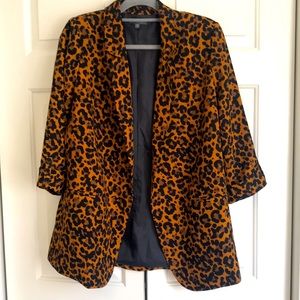 Madison Leopard Print Open Fly Blazer